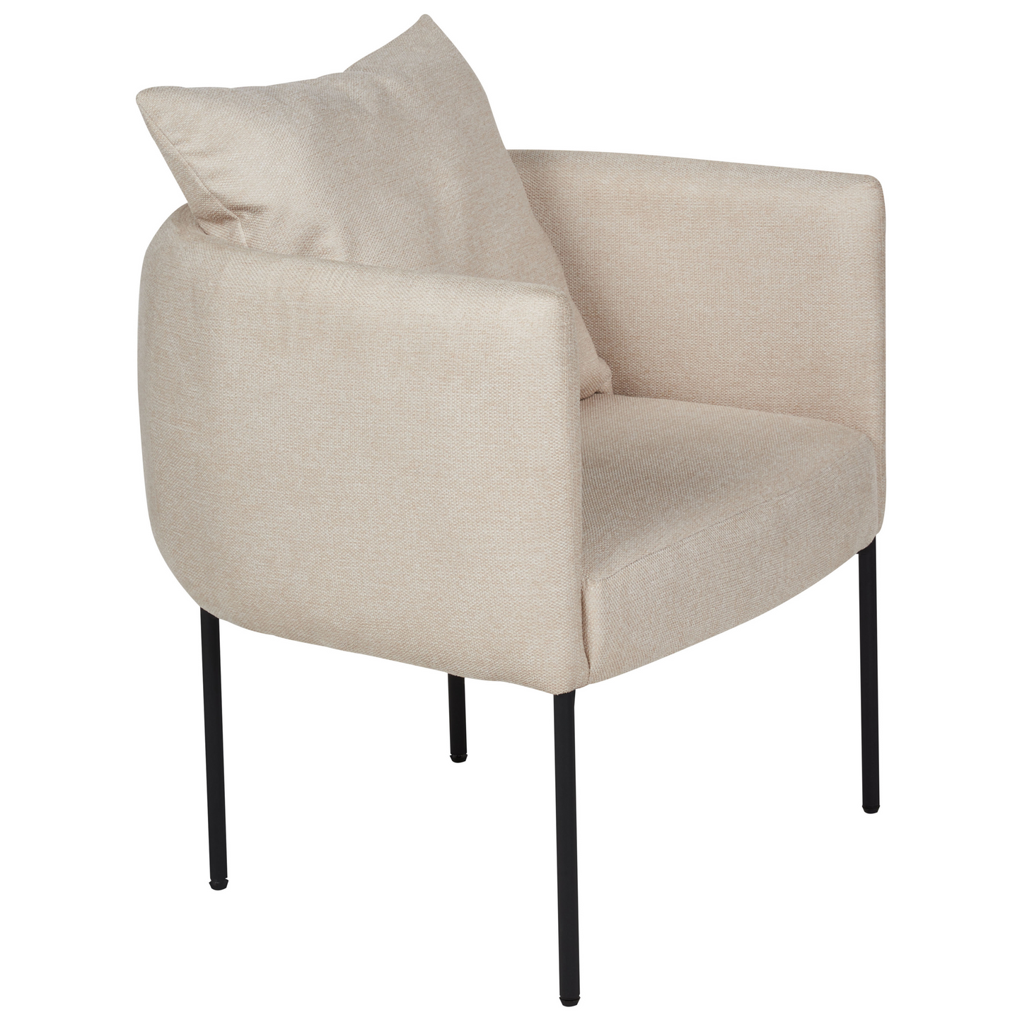 Armchair With Cushion Light Beige Faux Linen Retro Style
