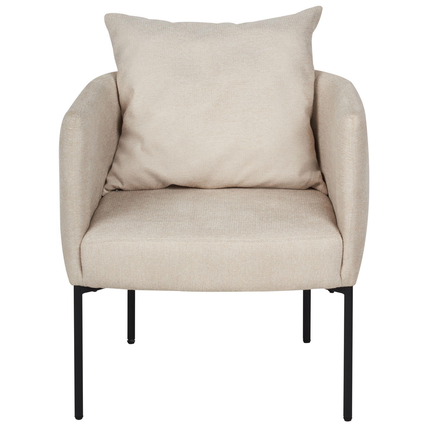 Armchair With Cushion Light Beige Faux Linen Retro Style