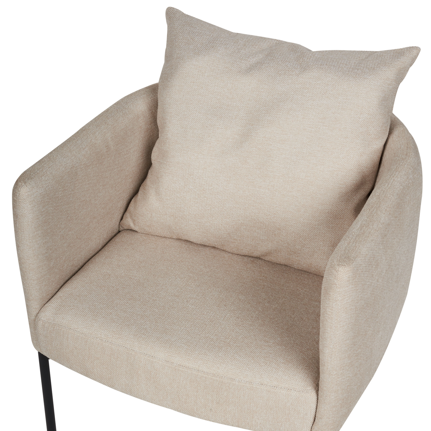 Armchair With Cushion Light Beige Faux Linen Retro Style