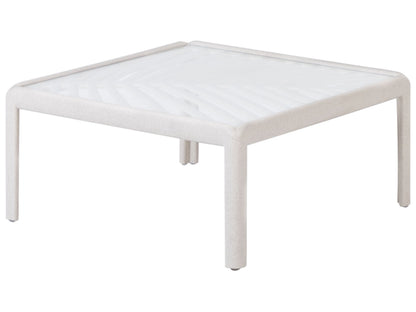 Garden Coffee Table Light Beige Synthetic Frame 69 x 69cm Outdoor Modern