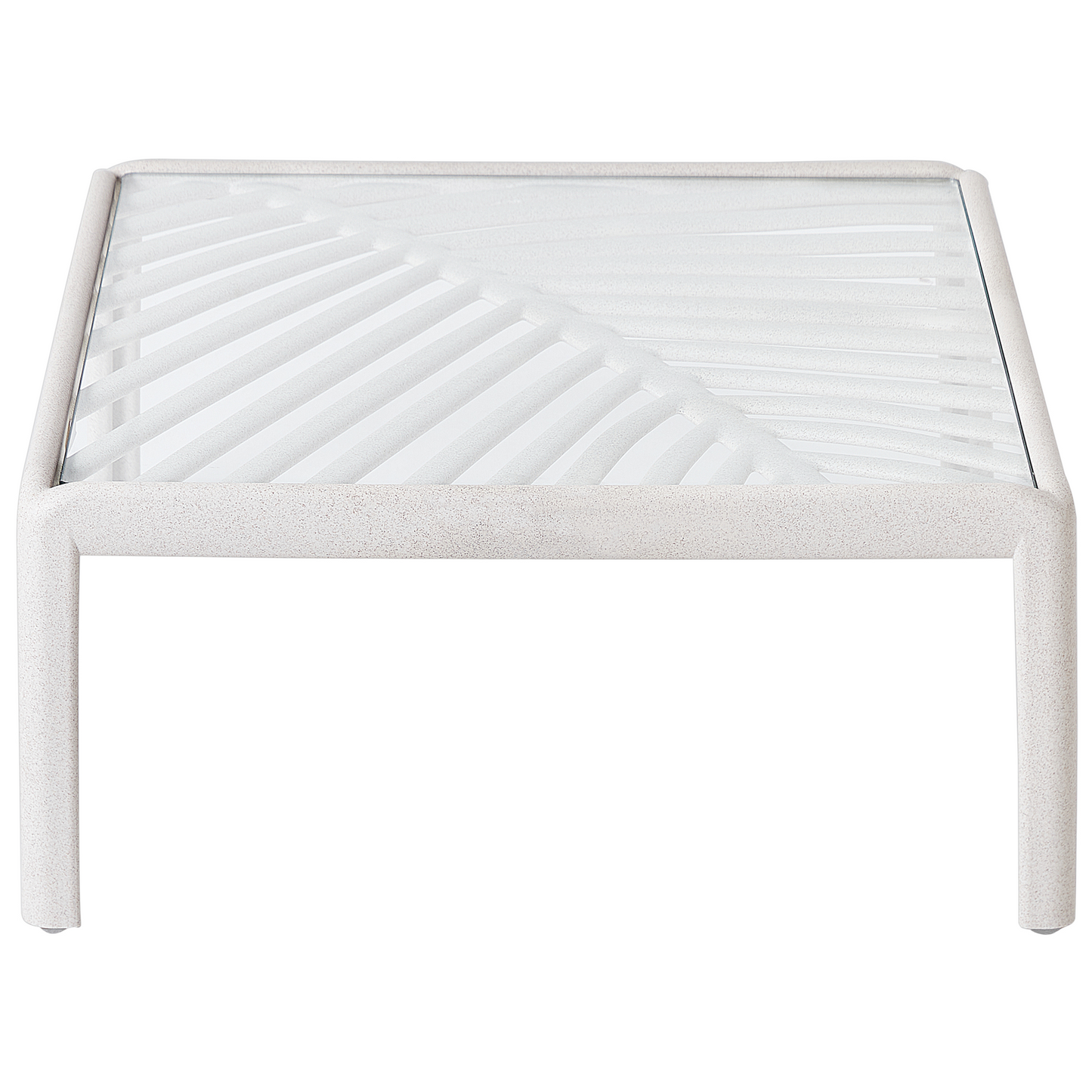 Garden Coffee Table Light Beige Synthetic Frame 69 x 69cm Outdoor Modern
