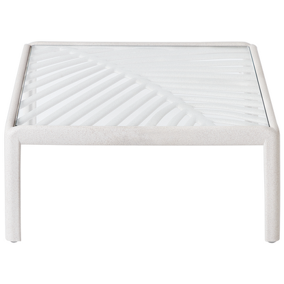 Garden Coffee Table Light Beige Synthetic Frame 69 x 69cm Outdoor Modern