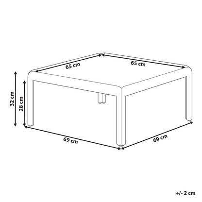 Garden Coffee Table Light Beige Synthetic Frame 69 x 69cm Outdoor Modern