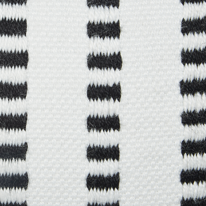 Garden Pouf White Black 50 x 50 x 30cm Outdoor Ottoman Handwoven