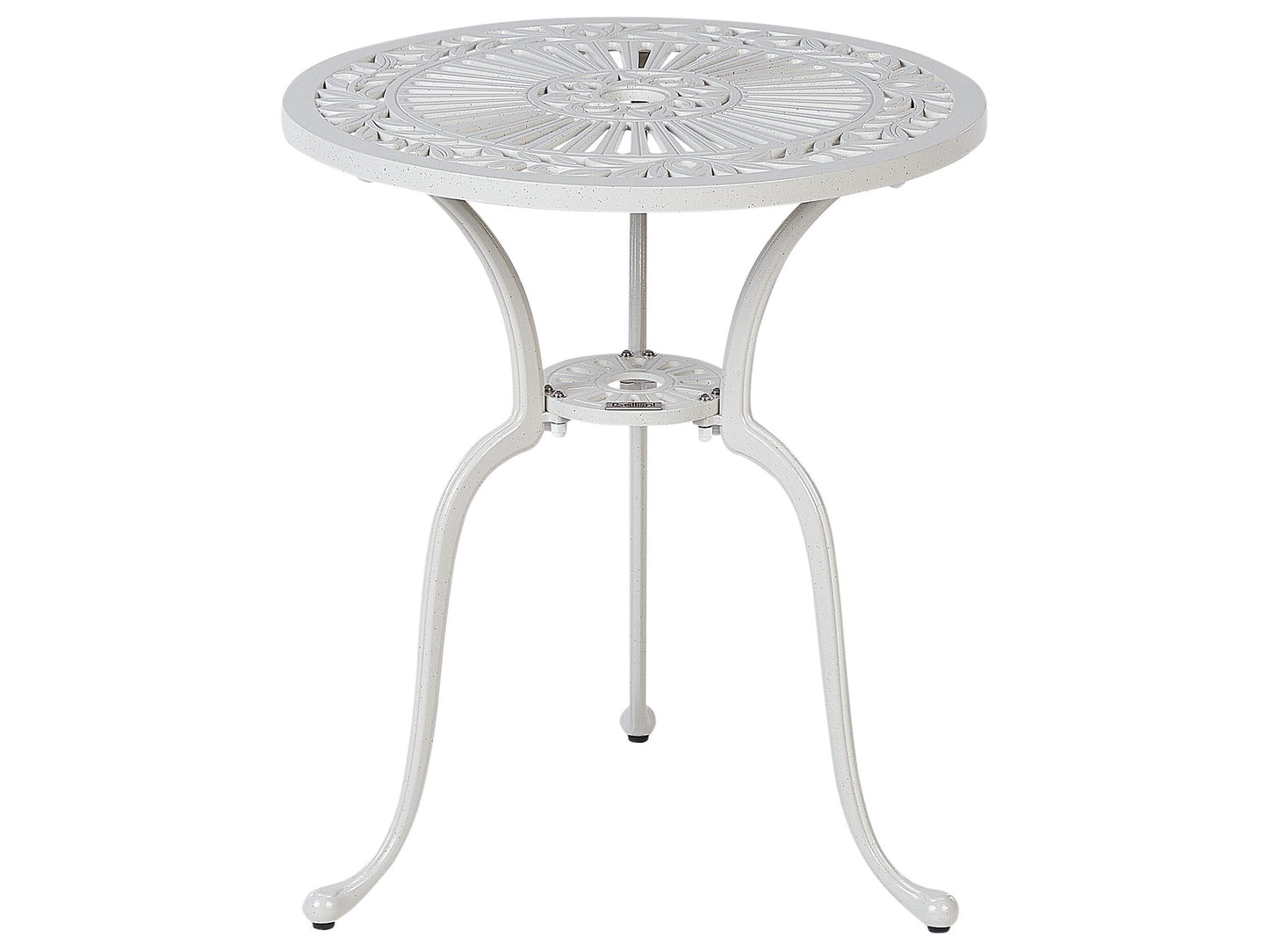 Off-White Aluminium Round Outdoor Dining Table Diameter 61cm Vintage Patio Furniture