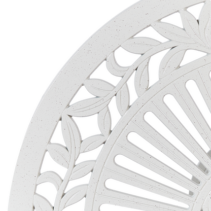 Off-White Aluminium Round Outdoor Dining Table Diameter 61cm Vintage Patio Furniture