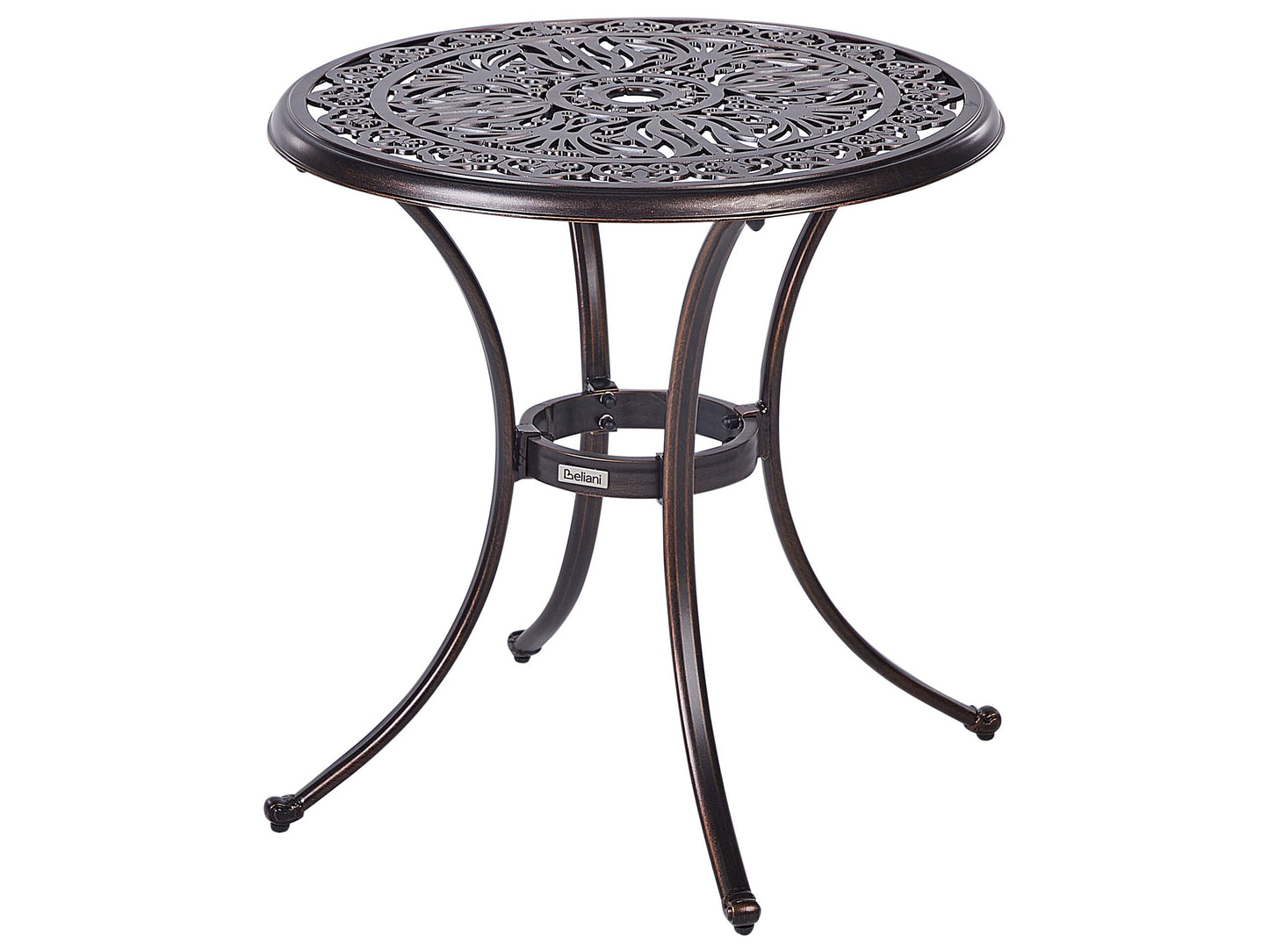 Gardenia Vintage Aluminium Round Outdoor Dining Table 68cm Brown
