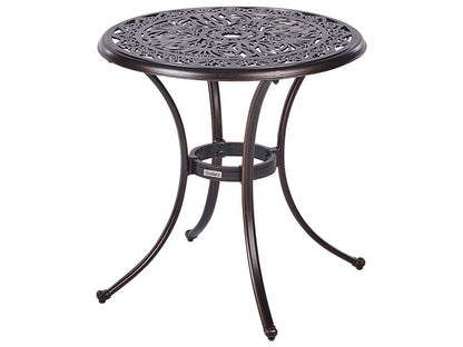 Gardenia Vintage Aluminium Round Outdoor Dining Table 68cm Brown