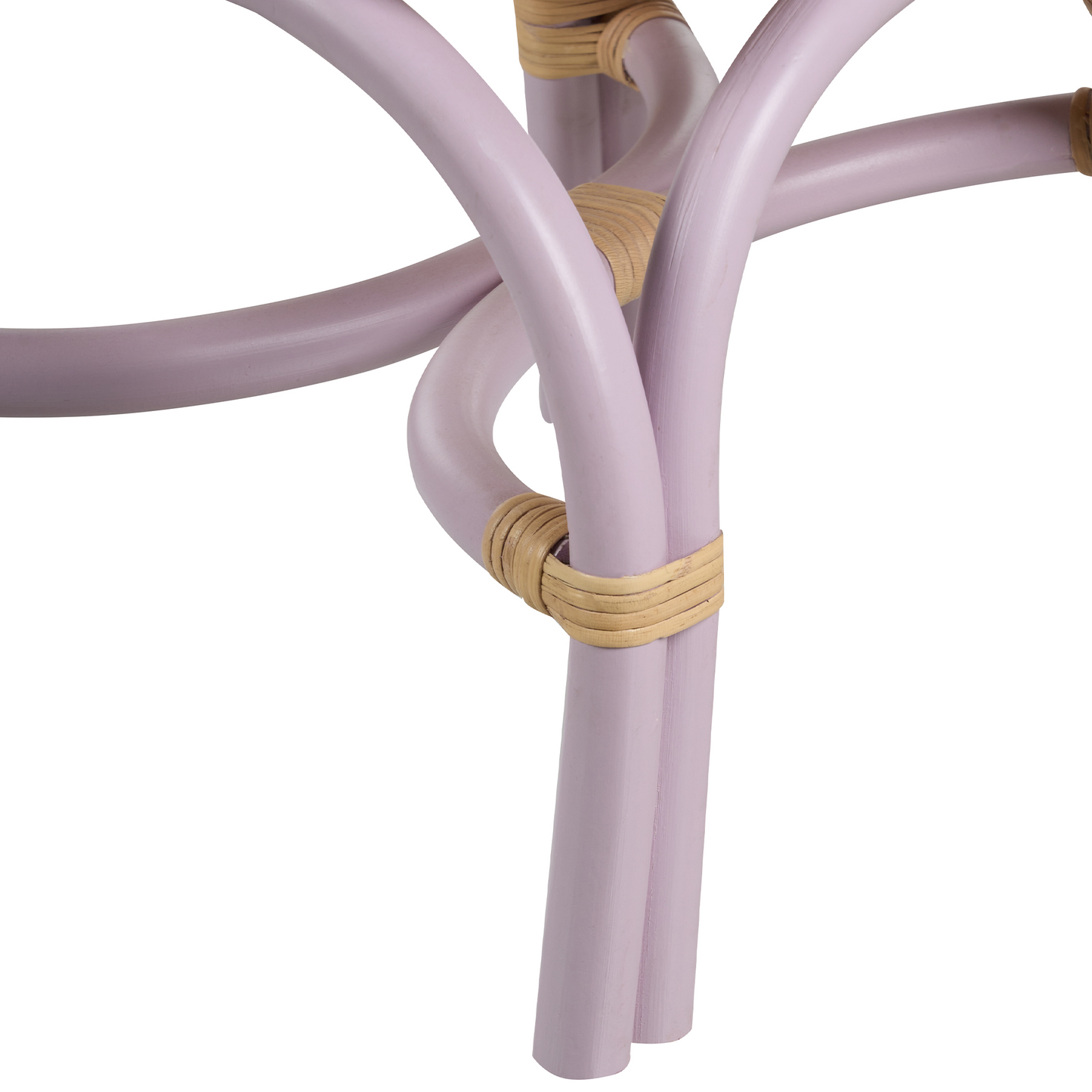 Kids Chair Violet Natural Rattan With Heart Backrest