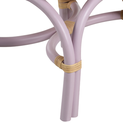 Kids Chair Violet Natural Rattan With Heart Backrest