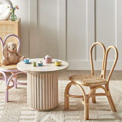 Kids Chair Natural Rattan Heartback 60cm