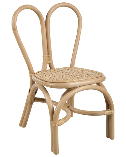 Kids Chair Natural Rattan Heartback 60cm