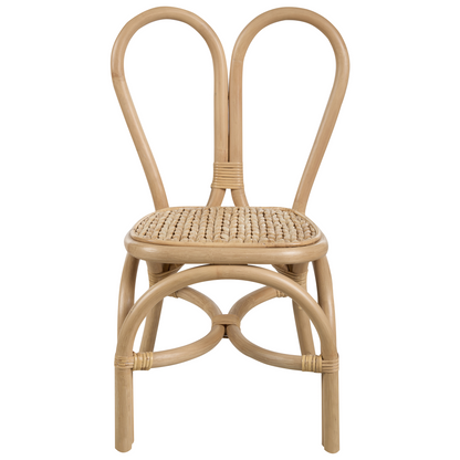 Kids Chair Natural Rattan Heartback 60cm