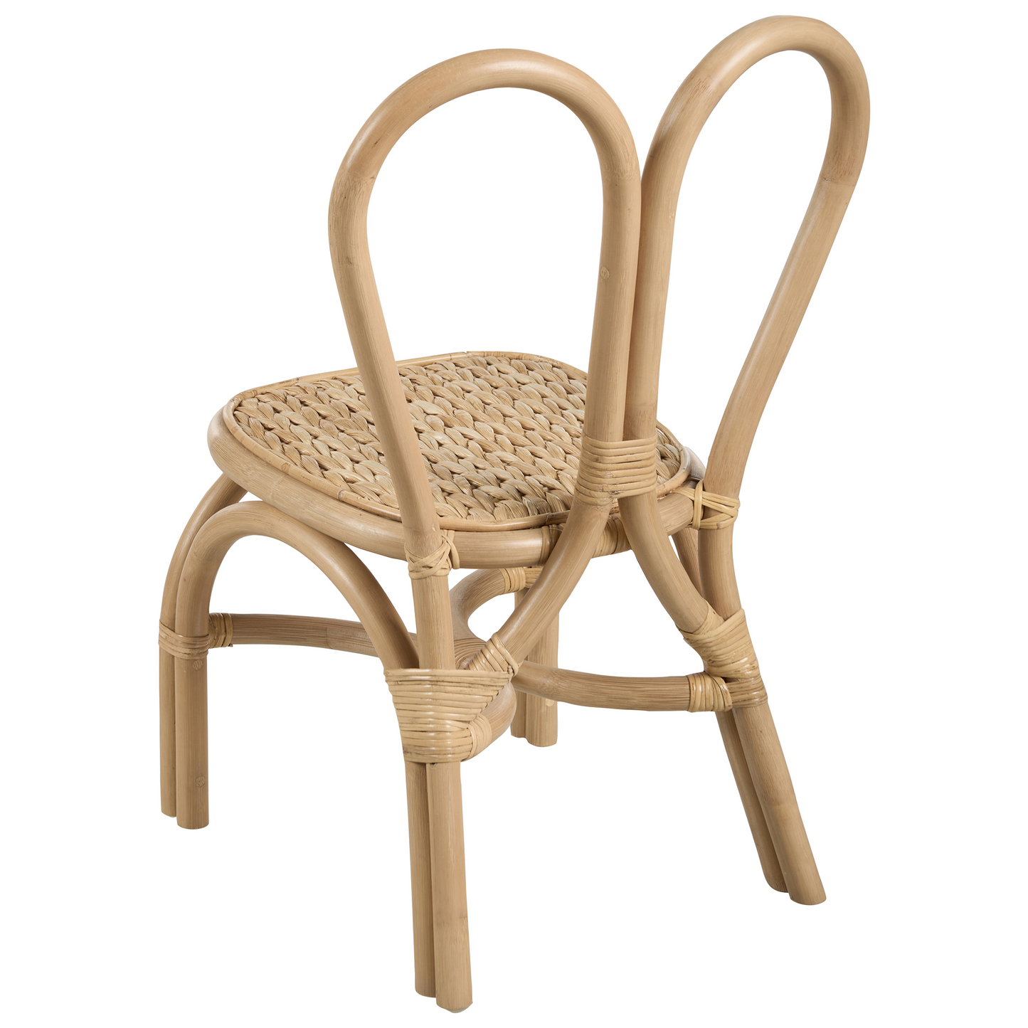 Kids Chair Natural Rattan Heartback 60cm