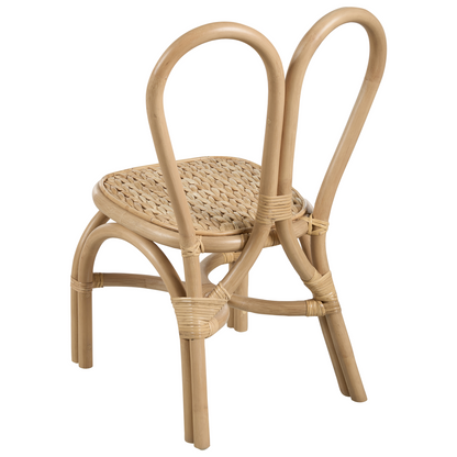 Kids Chair Natural Rattan Heartback 60cm