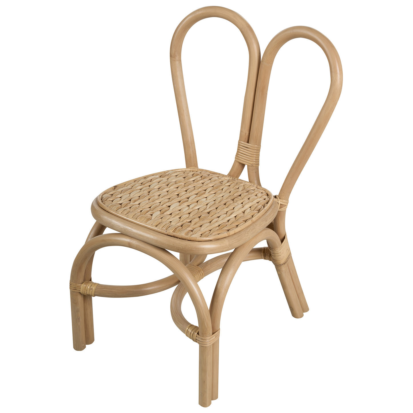 Kids Chair Natural Rattan Heartback 60cm
