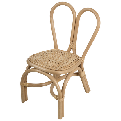 Kids Chair Natural Rattan Heartback 60cm