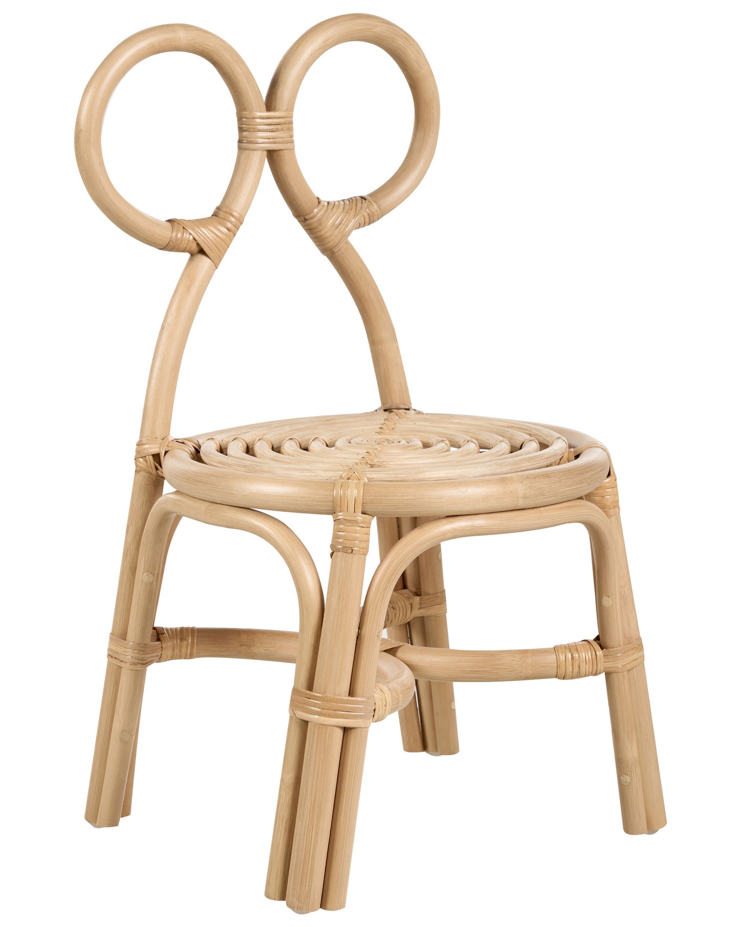 Kids Chair Round Rattan Seat Boho Handmade For Indoor Outdoor Playroom Decor