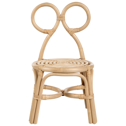 Kids Chair Round Rattan Seat Boho Handmade For Indoor Outdoor Playroom Decor