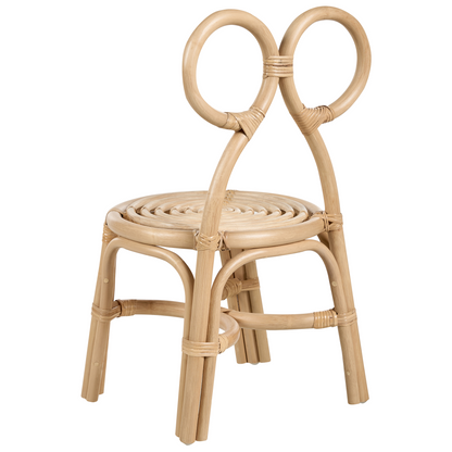 Kids Chair Round Rattan Seat Boho Handmade For Indoor Outdoor Playroom Decor