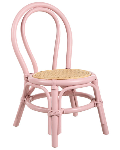 Kids Chair Natural Rattan Pink 32 x 38 x 57cm Handmade