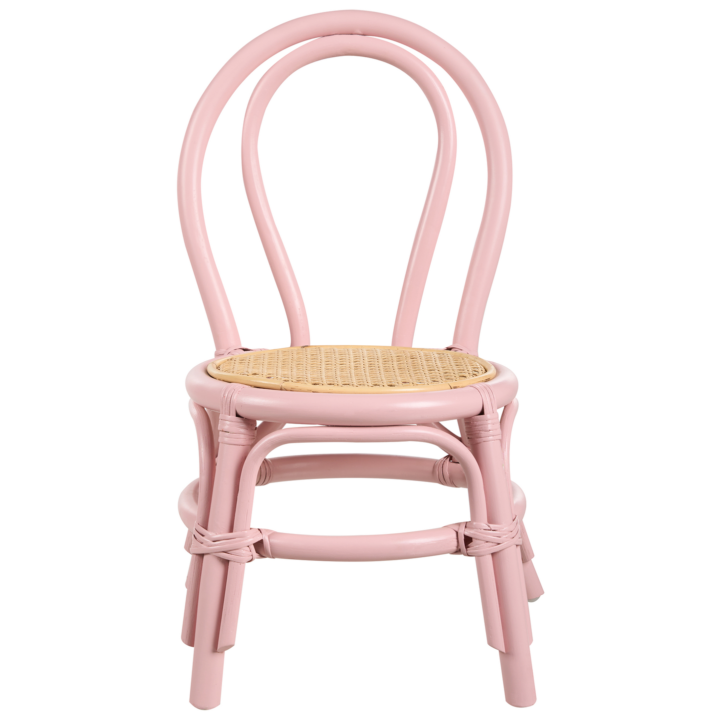 Kids Chair Natural Rattan Pink 32 x 38 x 57cm Handmade