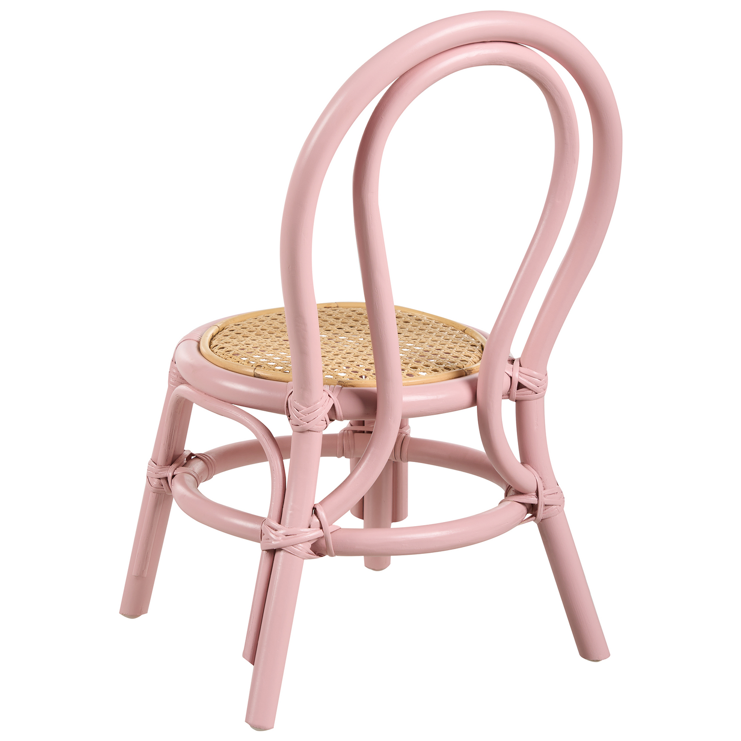 Kids Chair Natural Rattan Pink 32 x 38 x 57cm Handmade