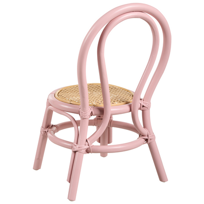 Kids Chair Natural Rattan Pink 32 x 38 x 57cm Handmade