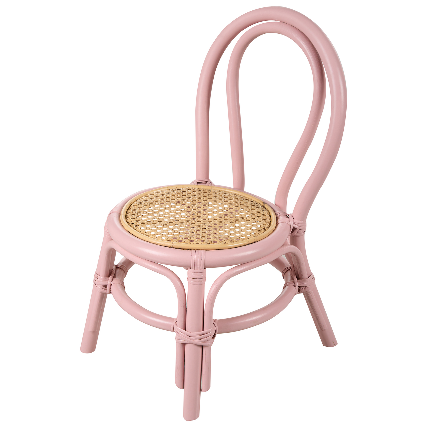 Kids Chair Natural Rattan Pink 32 x 38 x 57cm Handmade