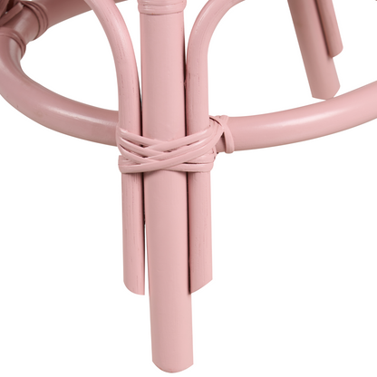 Kids Chair Natural Rattan Pink 32 x 38 x 57cm Handmade