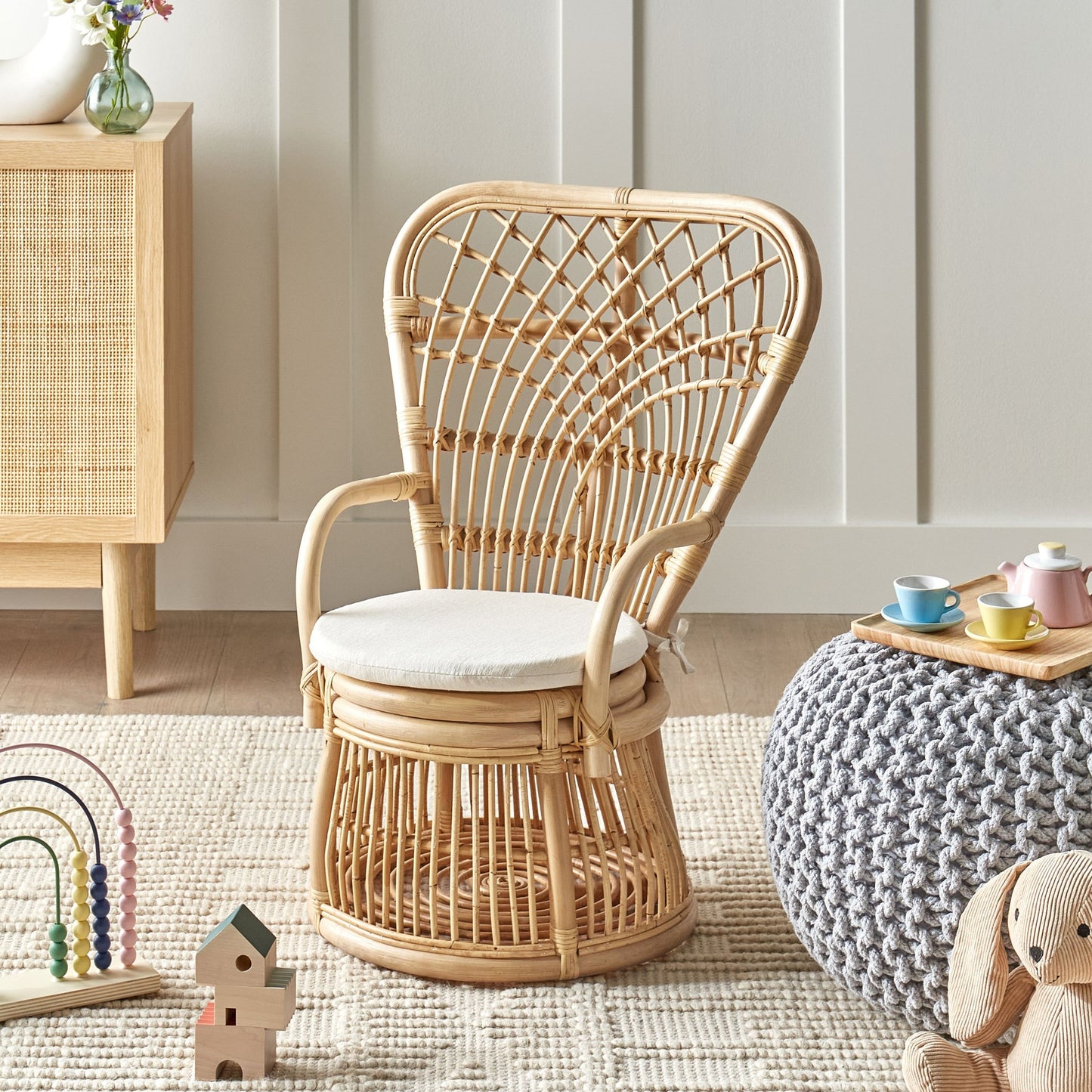 Kids Chair Natural Rattan Handmade Indoor Outdoor