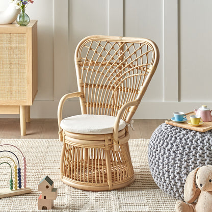 Kids Chair Natural Rattan Handmade Indoor Outdoor