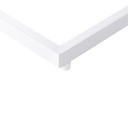 Garden Side Table With Light Plastic Wood Top And White Aluminum Frame