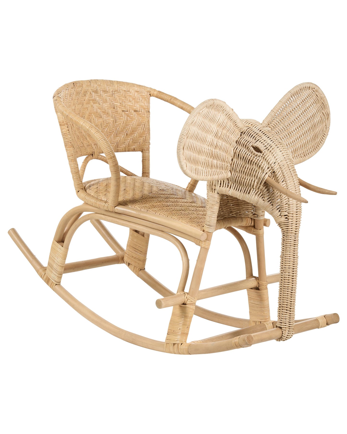 Garden Kids Elephant Rocking Chair Natural Rattan Patio Indoor