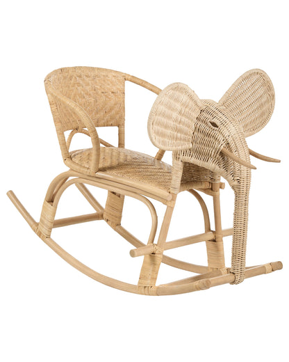 Garden Kids Elephant Rocking Chair Natural Rattan Patio Indoor
