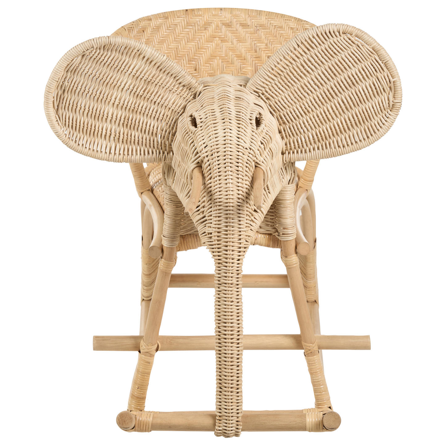 Garden Kids Elephant Rocking Chair Natural Rattan Patio Indoor