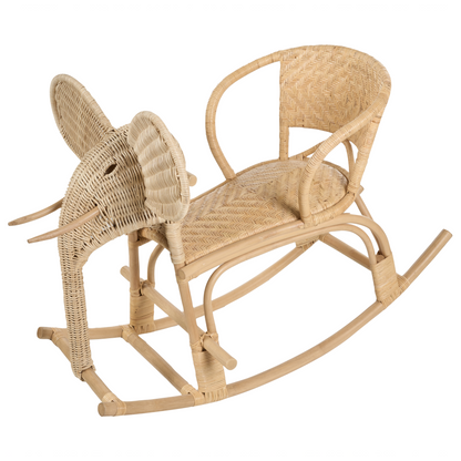 Garden Kids Elephant Rocking Chair Natural Rattan Patio Indoor