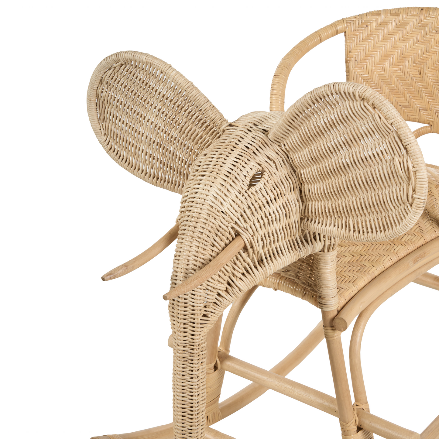 Garden Kids Elephant Rocking Chair Natural Rattan Patio Indoor