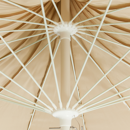 Garden Market Parasol Beige Aluminium Pole 2.45m Outdoor Shade