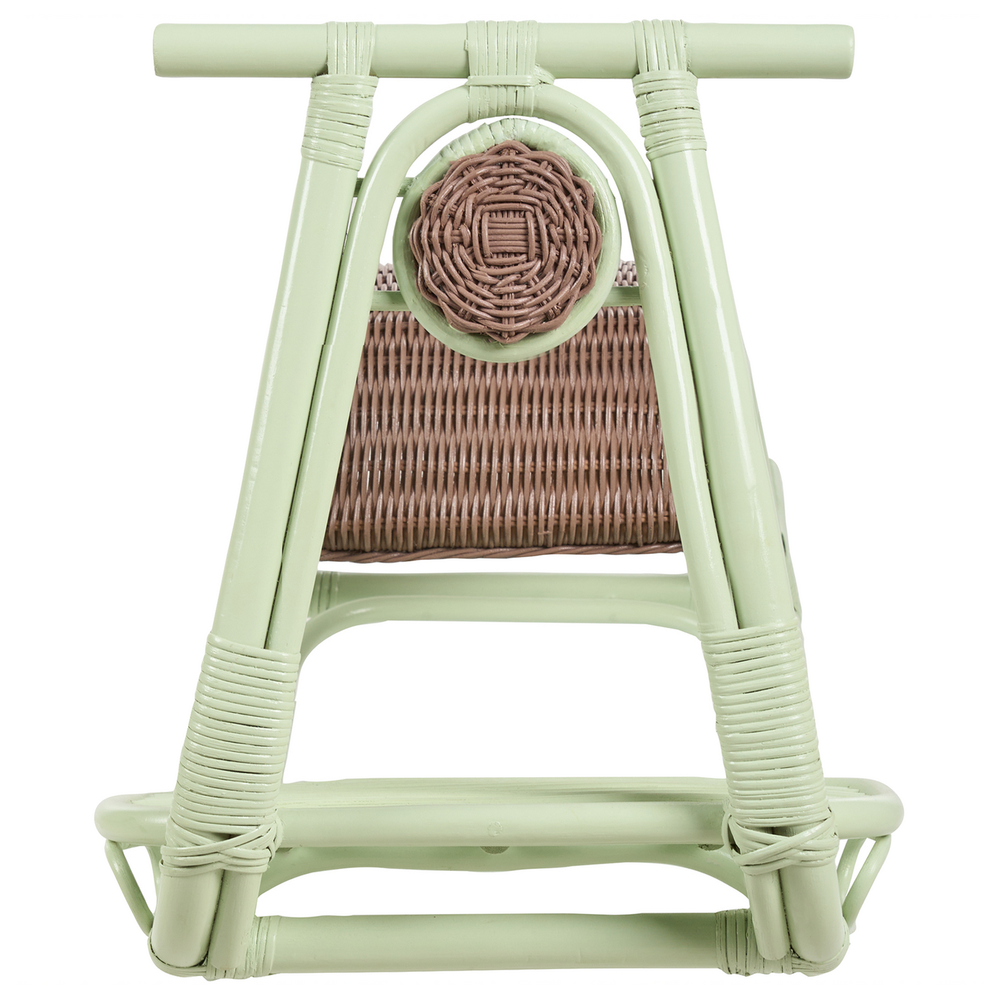 Kids Rocking Chair Light Green Rattan Boho Rustic Patio