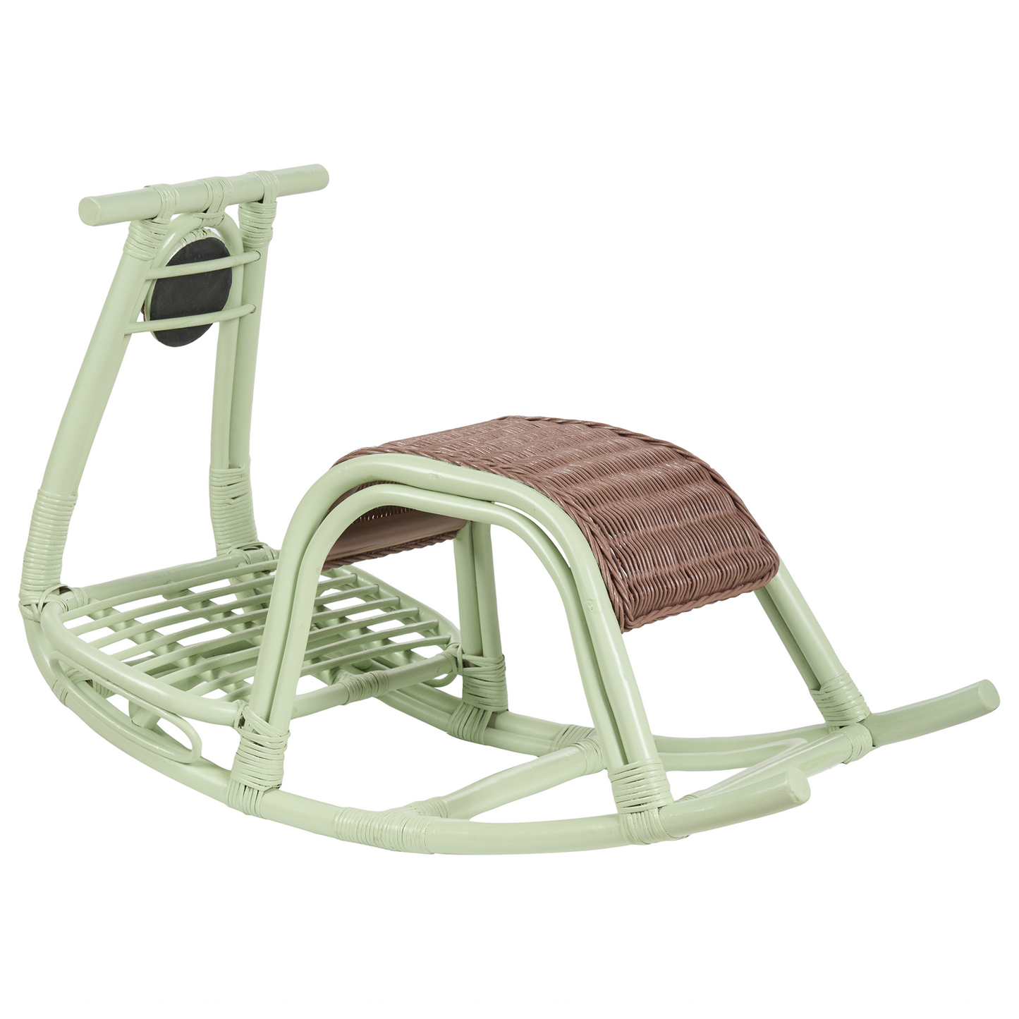 Kids Rocking Chair Light Green Rattan Boho Rustic Patio