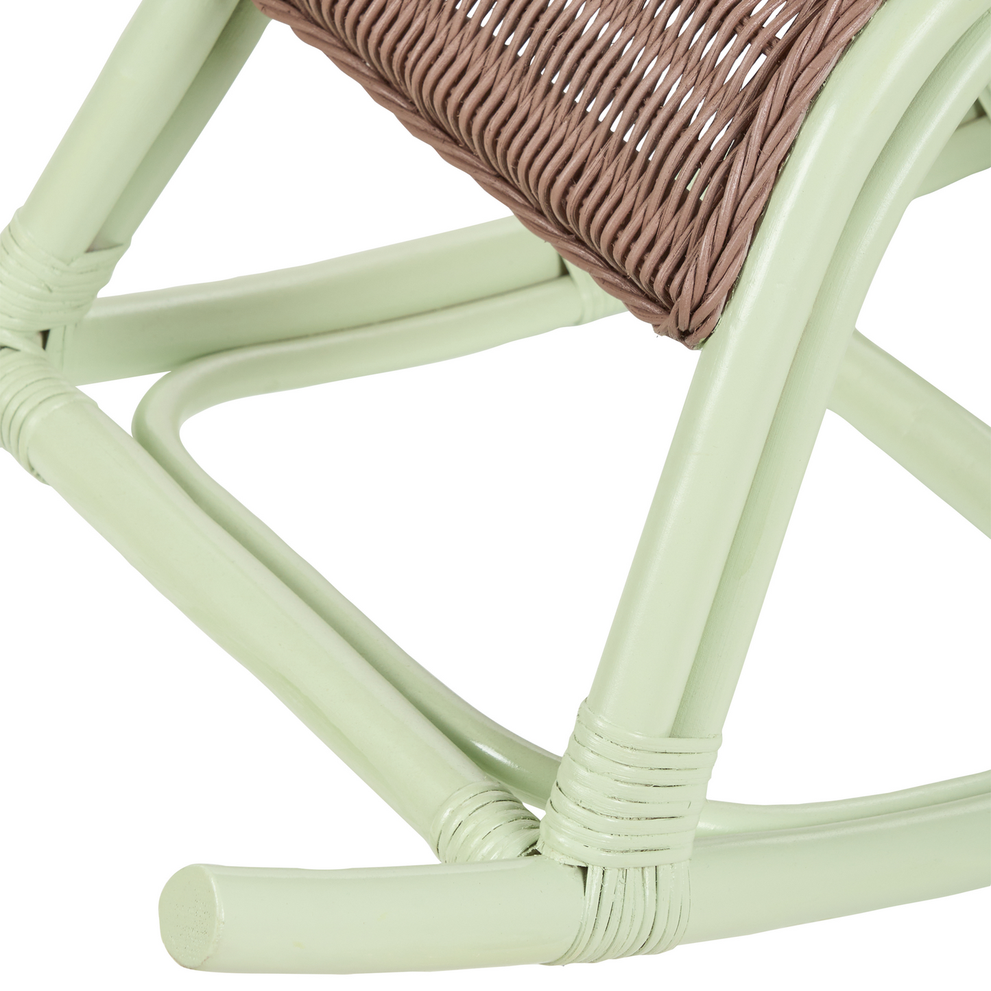 Kids Rocking Chair Light Green Rattan Boho Rustic Patio