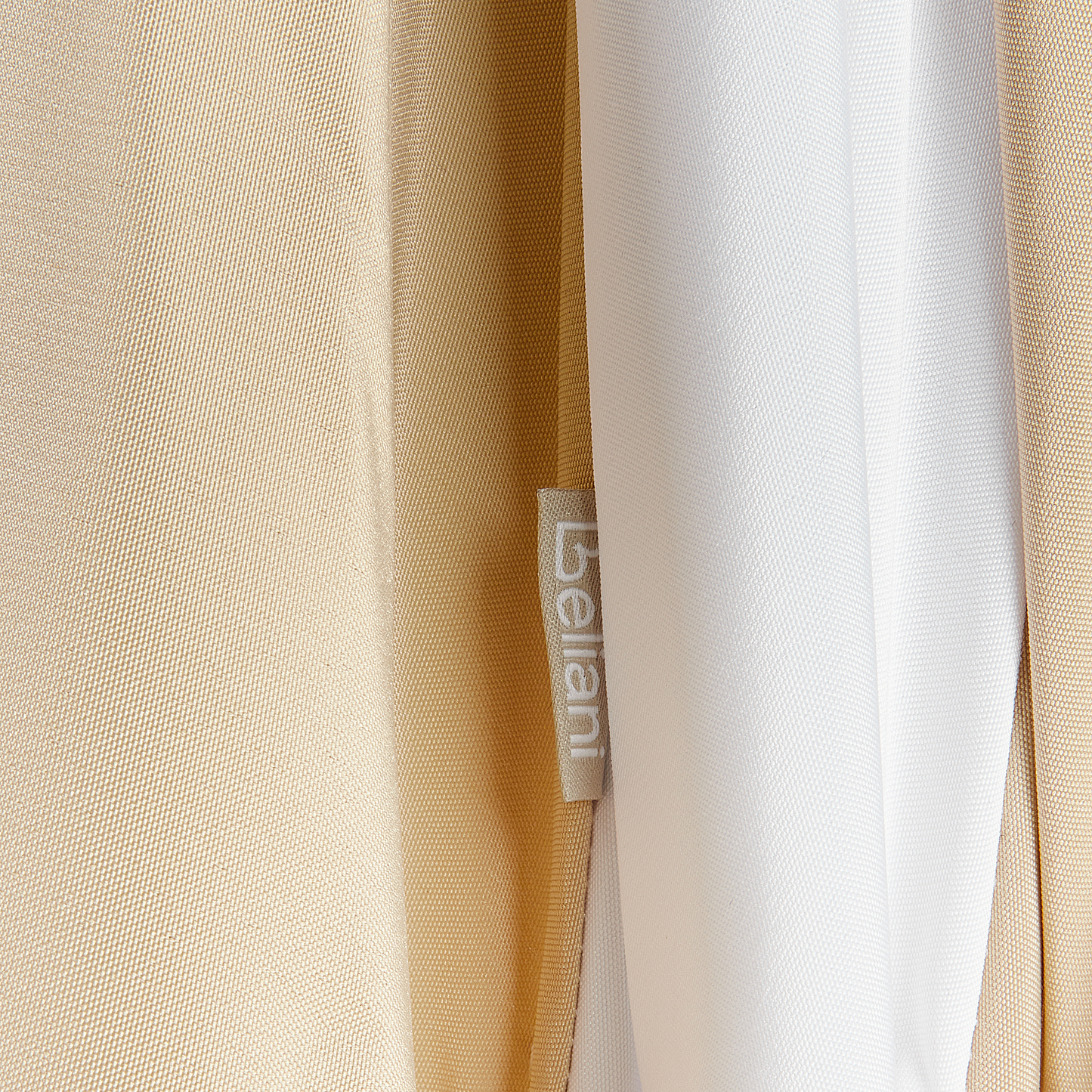 Garden Market Parasol Beige and White Polyester Fabric Aluminium Pole 2.45m UV and Rust Resistant
