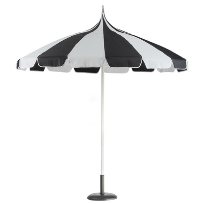 Garden Market Parasol Black White UV Resistant Aluminum Pole 2.45m