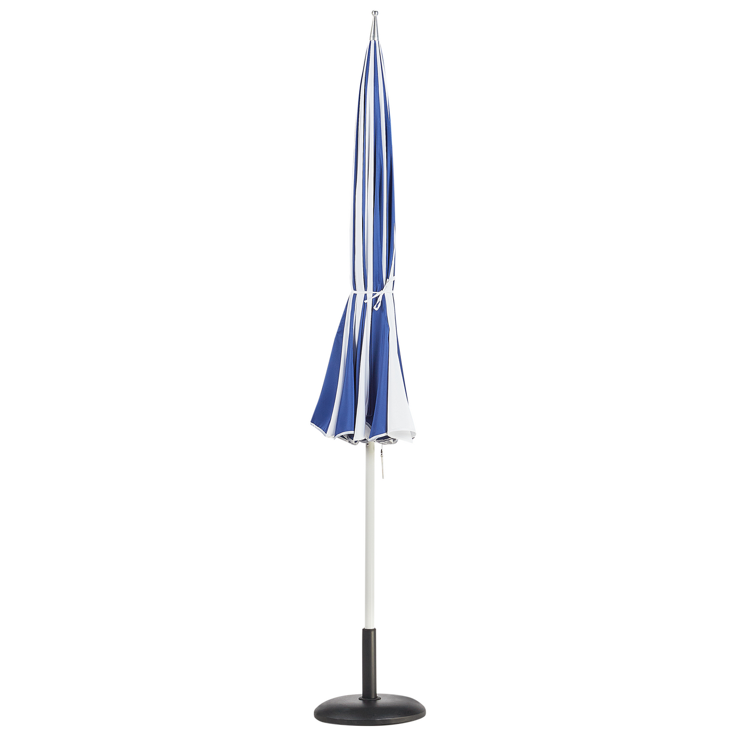 Garden Market Parasol Blue White 2.45m Aluminium Pole