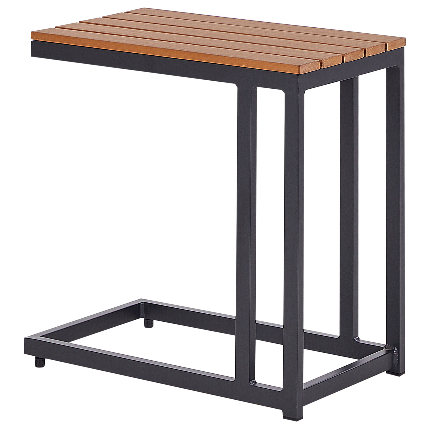 Side Table Light Plastic Wood Top Aluminum Frame