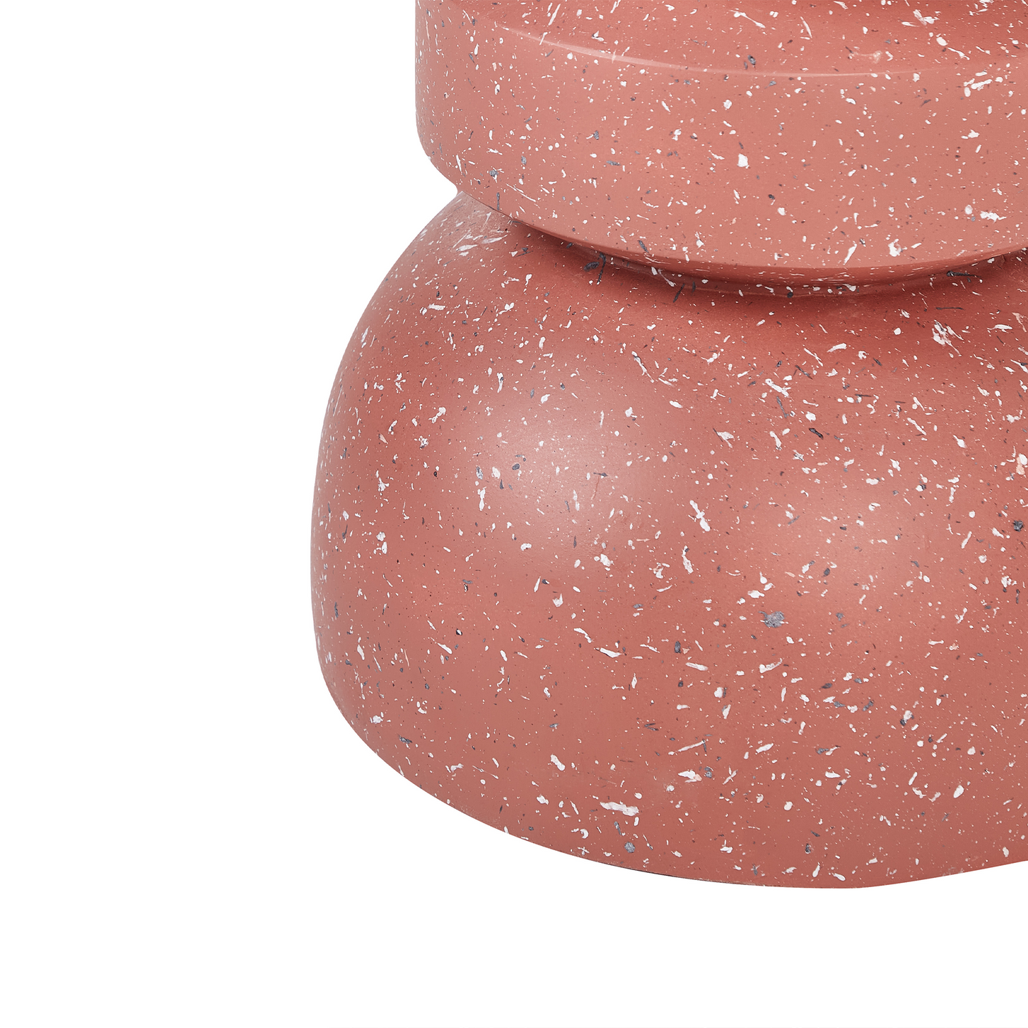 Accent Red Terrazzo Side Table Hourglass Round 37cm UV Wind Water Resistant Fiberglass