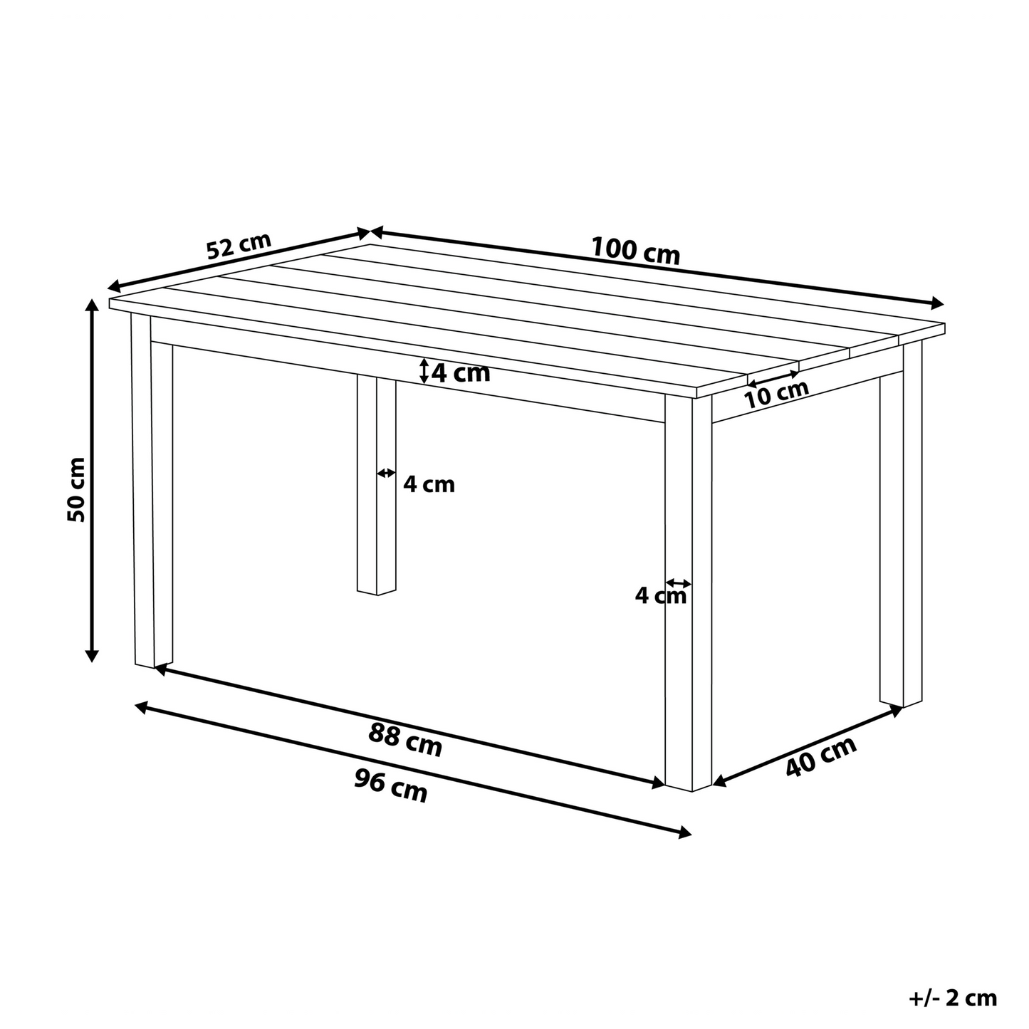 Coffee Table Plastic Wood Top White Aluminum Frame 96 x 52