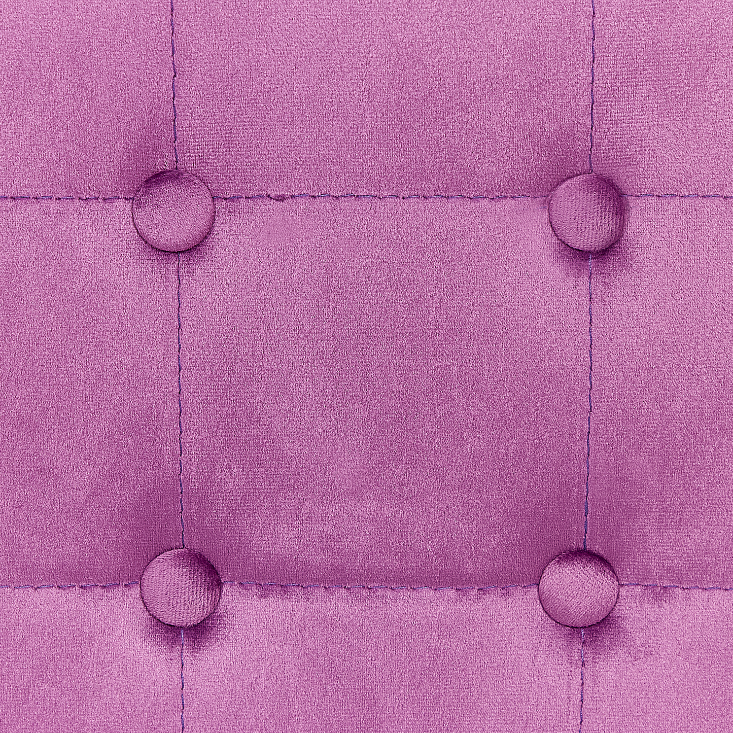 Purple Velvet Cube Footstool With Button Tufting