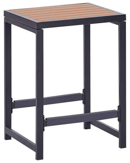 Polywood Garden Stool Matte Black Steel Base Modern Patio Footstool